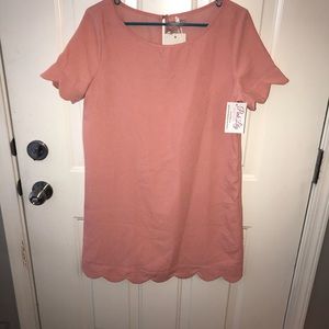 Coral Scalloped Dress!